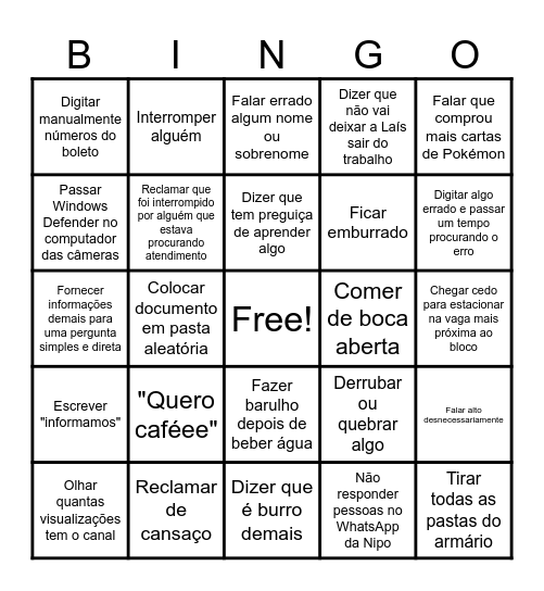 Alexandre Bingo Card