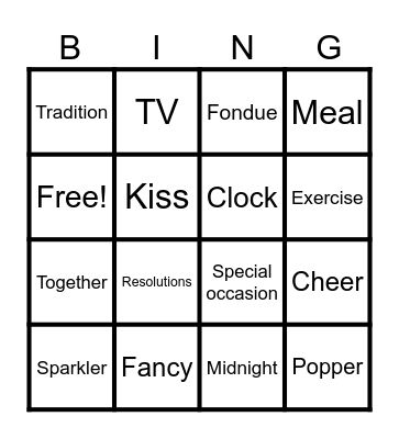 Crestview New Years Bingo Card