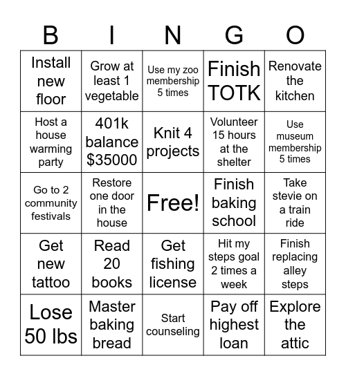 2025 Bingo Card