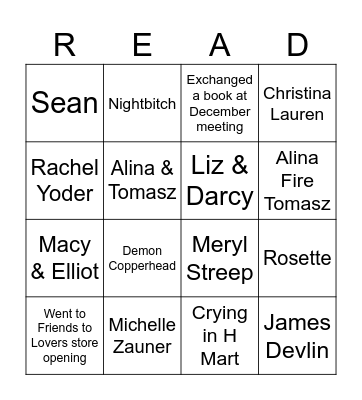 Book Club Bingo: 2024 Review Bingo Card
