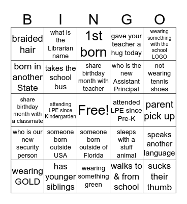 Mingling with my friends Bingo Card