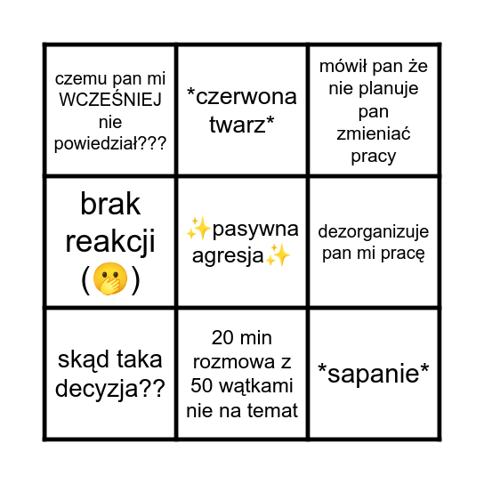 wypowiedzenie bingo Card