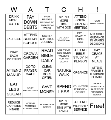 NEW YEARS RESOLUTION 2025 Bingo Card