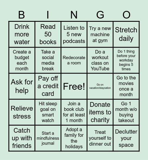 2025 Bingo Card