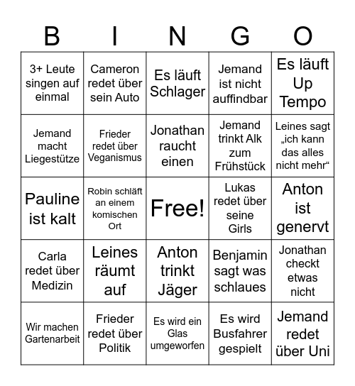 Krefeld Bingo Card