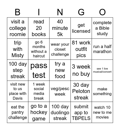 2025 Bingo Card