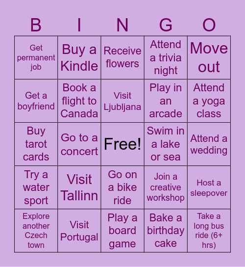 2025 Bingo Card