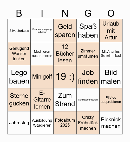 Bingo 2025 Bingo Card