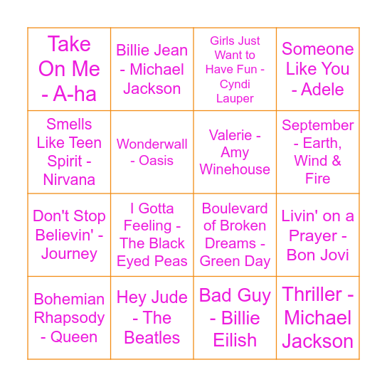 DIKKE MUZIEKBINGO Card