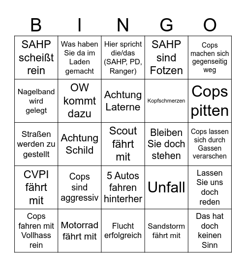 10/10 Bingo Card