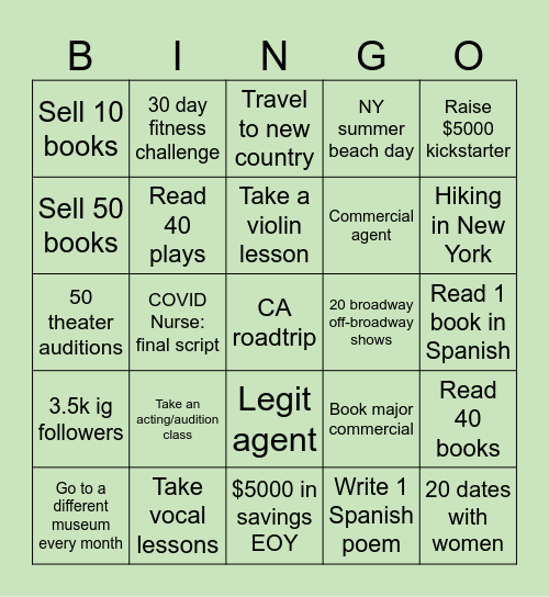 2025 Bingo Card