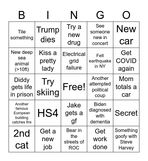 2025 Bingo Card