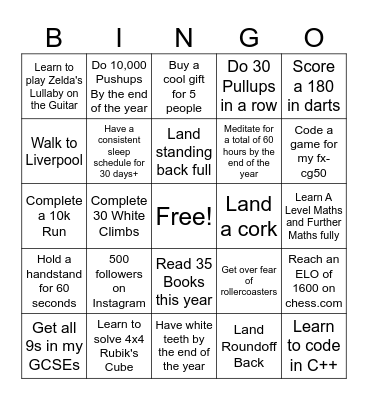 2025 Bingo Card