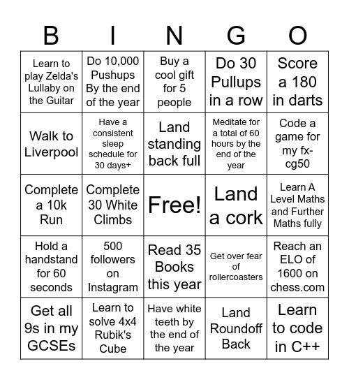 2025 Bingo Card