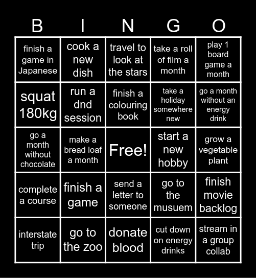 lapzod's 2025 bingo Card