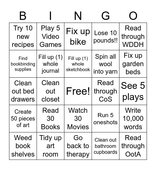 2025 Bingo Card