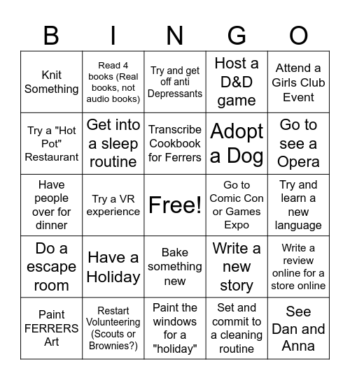 2025 Bingo Card