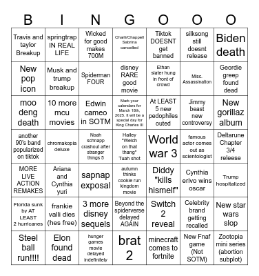2025 Beengo! Bingo Card
