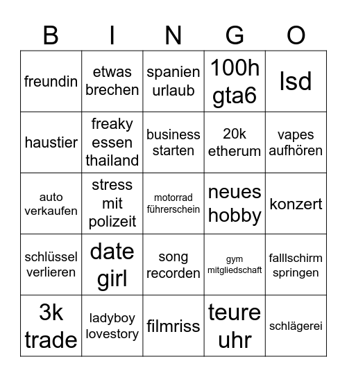 JOE Bingo Card