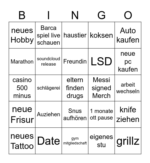 NICO Bingo Card