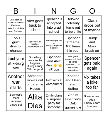 2025 Bingo Card