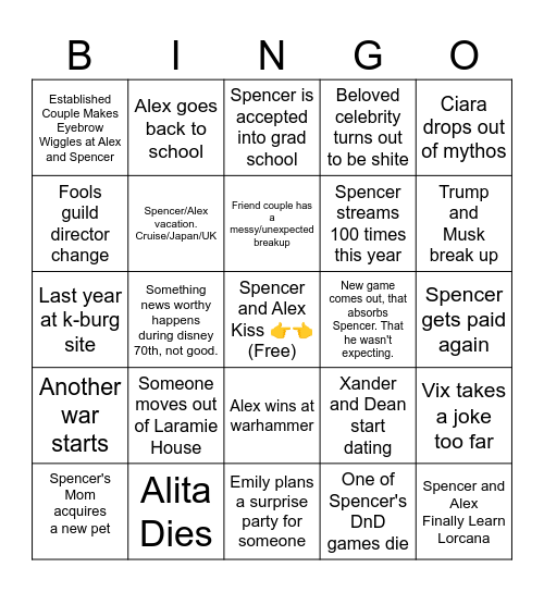 2025 Bingo Card