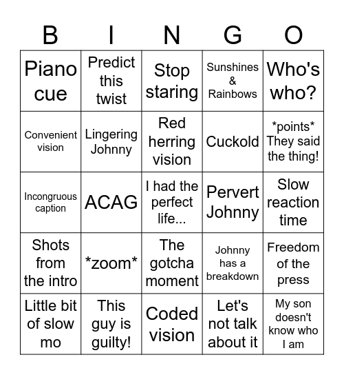 The Dead Zone Bingo Card