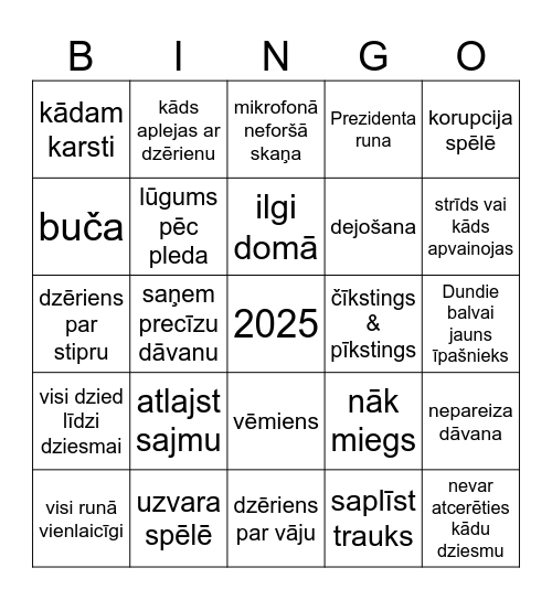 80-to ballītes BINGO Card