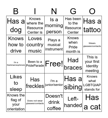 Identity (Card 2) Bingo Card