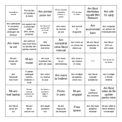 2025-ul Rebeccăi Bingo Card