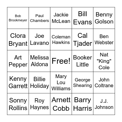 Jacob's Jazzy Bingo Time Bingo Card