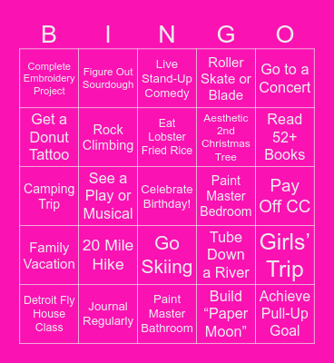 Jillian’s 2025 Bingo Card Bingo Card