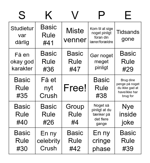 Bingo Card