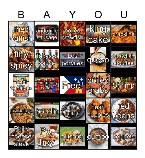 Laissez les bons temps rouler Bingo Card