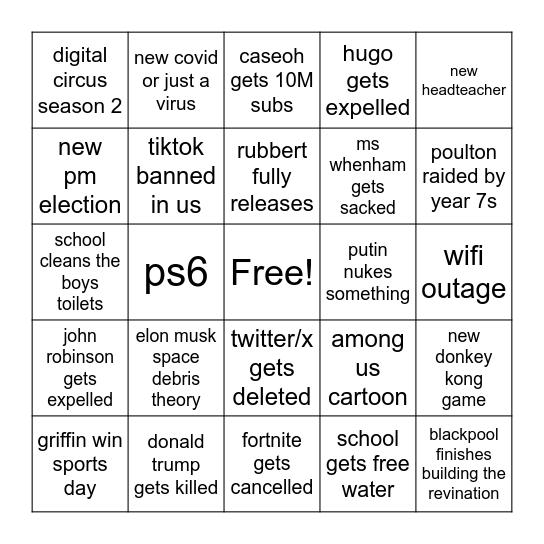 2025 Bingo Card