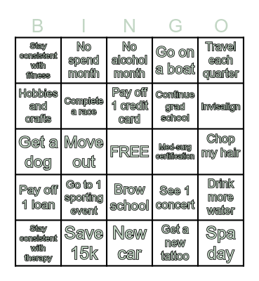 2025 Bingo Card