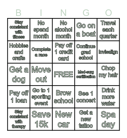 2025 Bingo Card