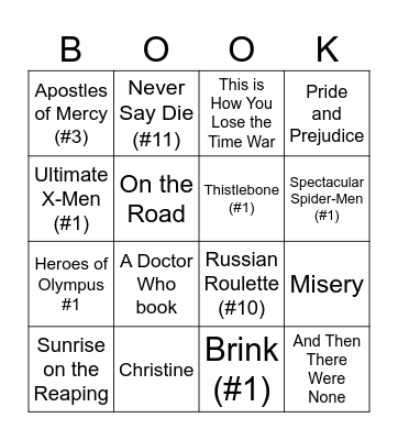 Sam's Book Bingo Card