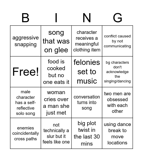 musicals with jade :) Bingo Card