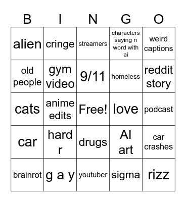 reels bingo Card