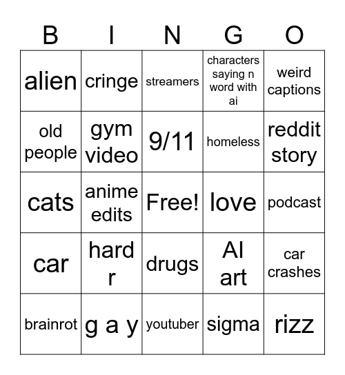 reels bingo Card