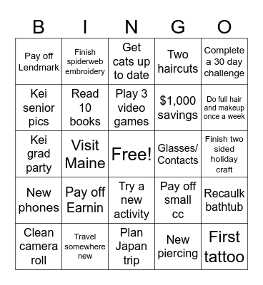 2025 Bingo Card