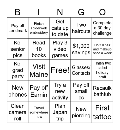 2025 Bingo Card