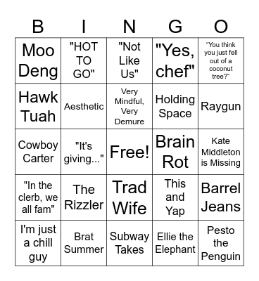2024 Bingo Card