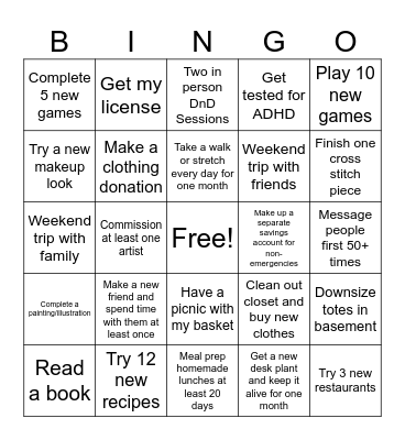 2025 Bingo Card