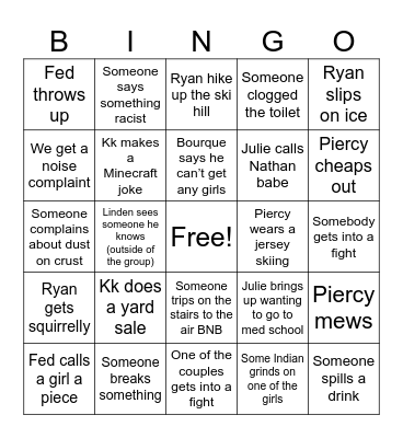 New Years 2025 Bingo Card