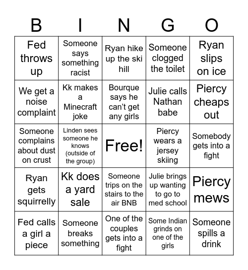 New Years 2025 Bingo Card