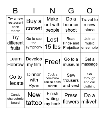 2025 Bingo Card