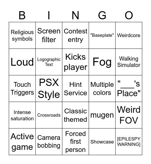 "Surreal" Roblox Bingo Card