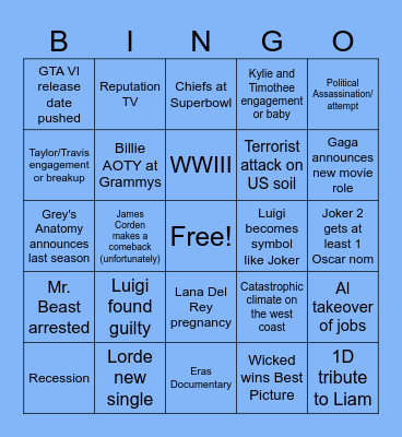 2025 Bingo Card